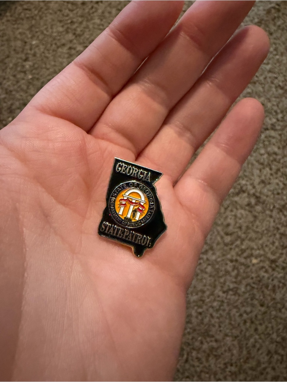 Georgia State Patrol Enamel Pin - Black and Gold